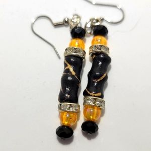 Black and Orange Earrings